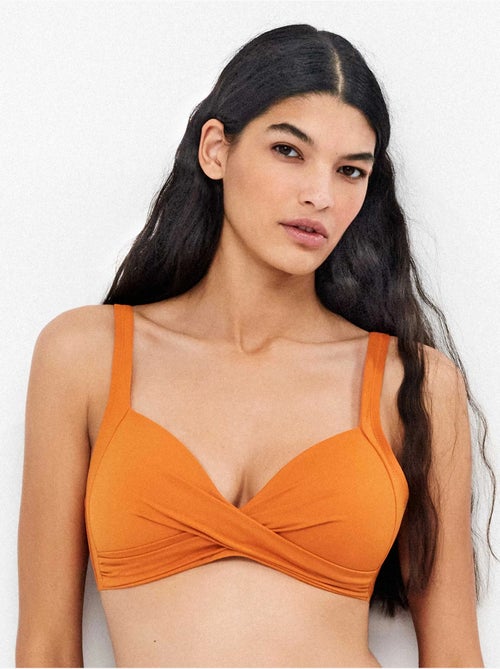 Top bikini capacidad sin aro, con foam y cruce en escote c y d - Kiabi Top bikini capacidad sin aro, con foam y cruce en escote c y d - Kiabi