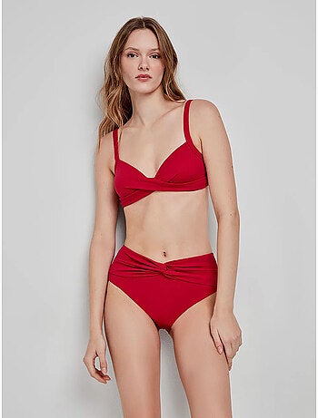 Top bikini capacidad sin aro, con foam y cruce en escote