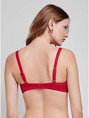 Top bikini capacidad sin aro, con foam y cruce en escote