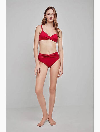Top bikini capacidad sin aro, con foam y cruce en escote