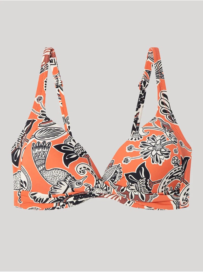 Top bikini capacidad sin aro, con foam y escote cruzado Multicolor - Kiabi