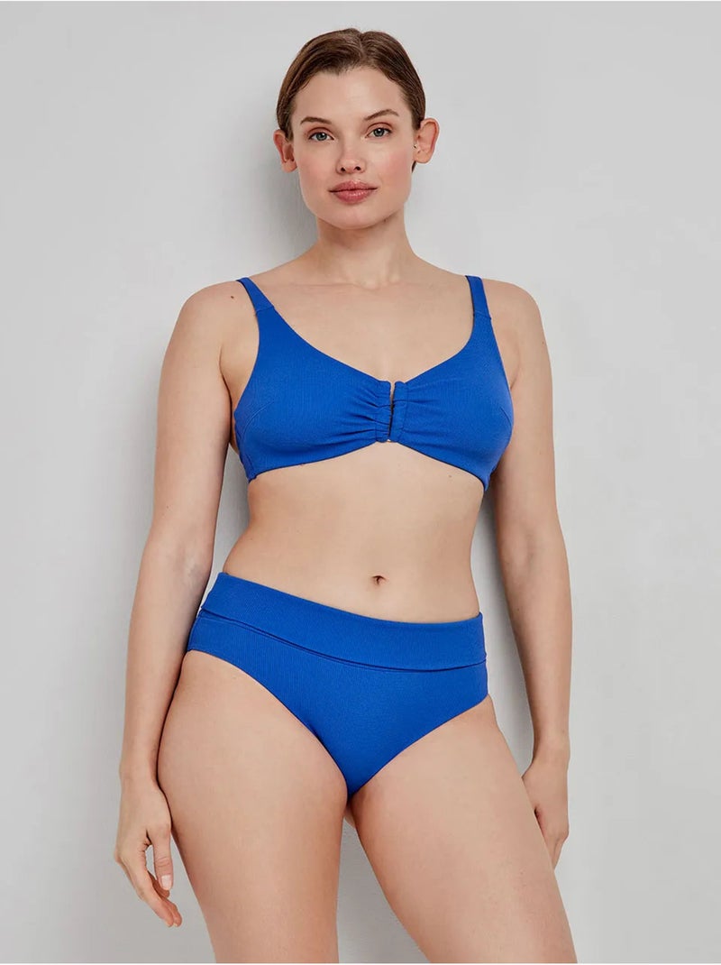Top bikini capacidad sin aro ni foam en tejido con estructura Azul - Kiabi