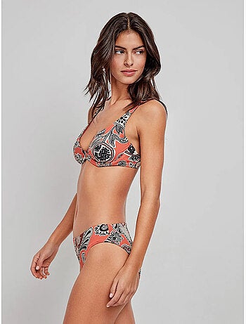 Top bikini capacidad sin foam, con aro y estampado floral