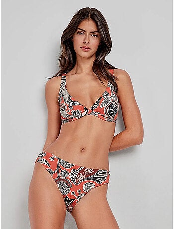 Top bikini capacidad sin foam, con aro y estampado floral