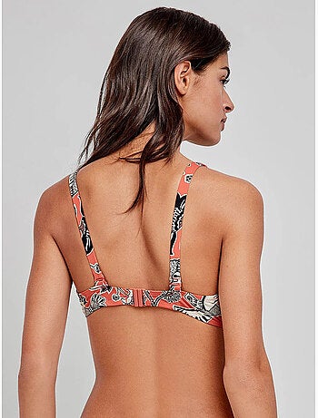 Top bikini capacidad sin foam, con aro y estampado floral