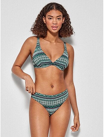 Top bikini capacidad sin foam, con aro y estampado geométrico
