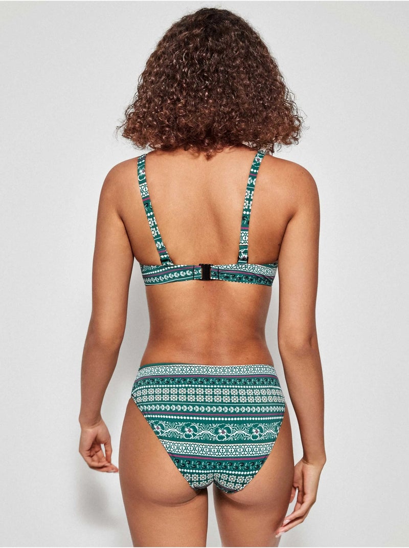 Top bikini capacidad sin foam, con aro y estampado geométrico Multicolor - Kiabi