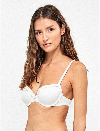 Top bikini con aro, foam y detalle calado en escote