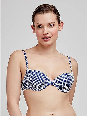 Top bikini con aro y foam en tejido de estructura