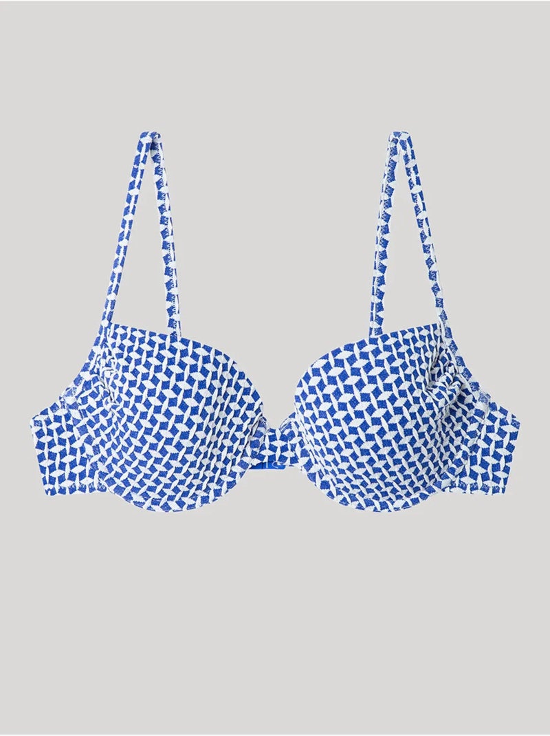 Top bikini con aro y foam en tejido de estructura Multicolor - Kiabi