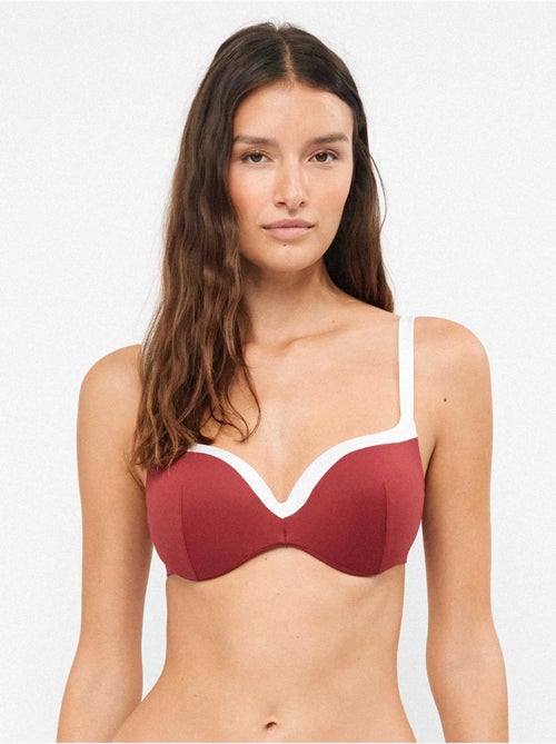 Top bikini con aros, foam y espaldilla regulable bicolor - Kiabi Top bikini con aros, foam y espaldilla regulable bicolor - Kiabi