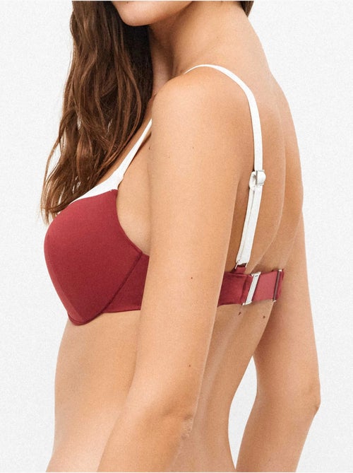 Top bikini con aros, foam y espaldilla regulable bicolor - Kiabi Top bikini con aros, foam y espaldilla regulable bicolor - Kiabi