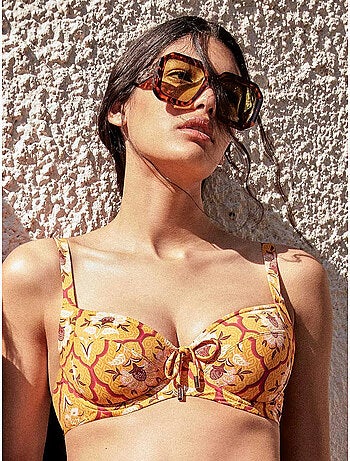 Top bikini de capacidad con aro sin foam copas c y d