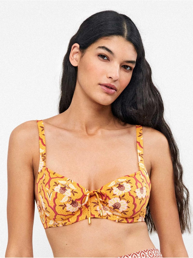 Top bikini de capacidad con aro sin foam copas c y d Multicolor - Kiabi