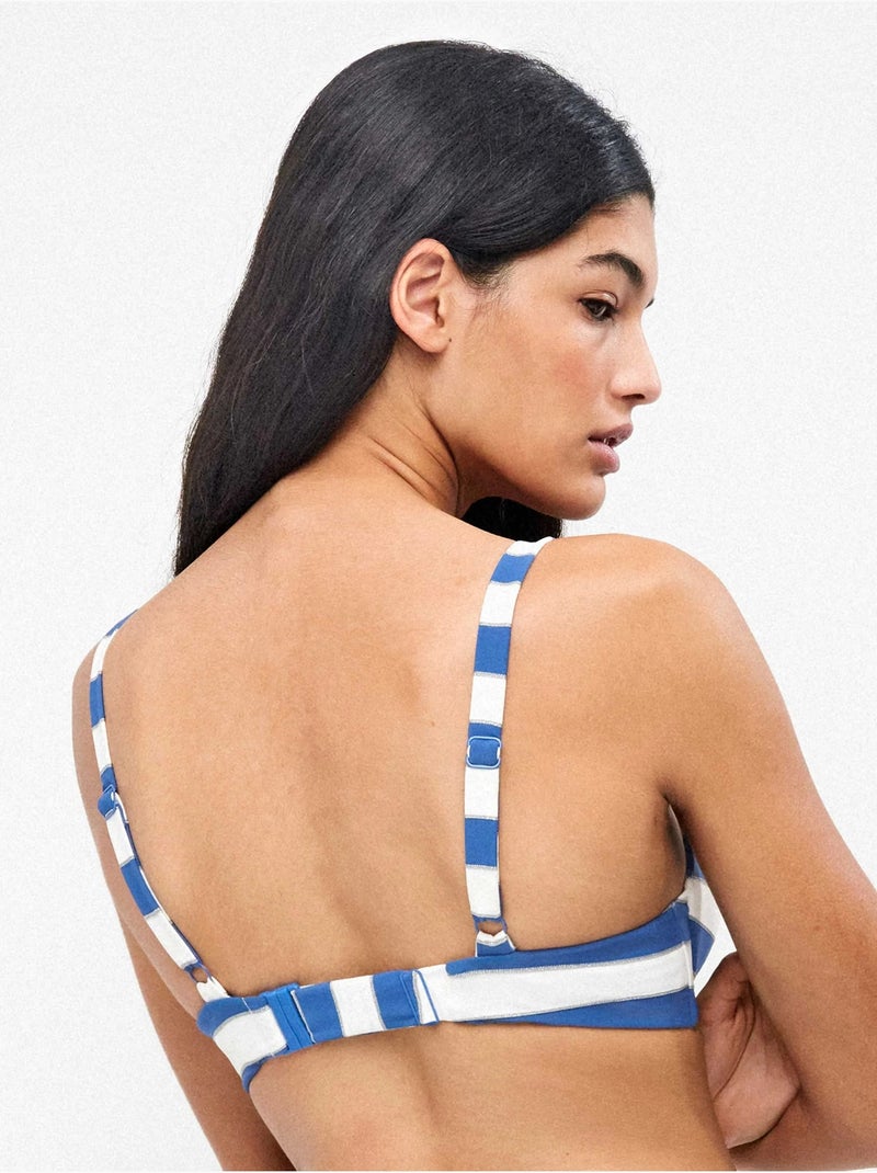 Top bikini de capacidad con aro y foam ajustable rayas con brillo Multicolor - Kiabi