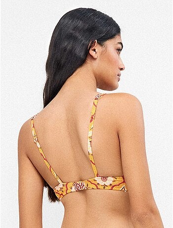Top bikini de capacidad reversible sin aros y foam extraíble