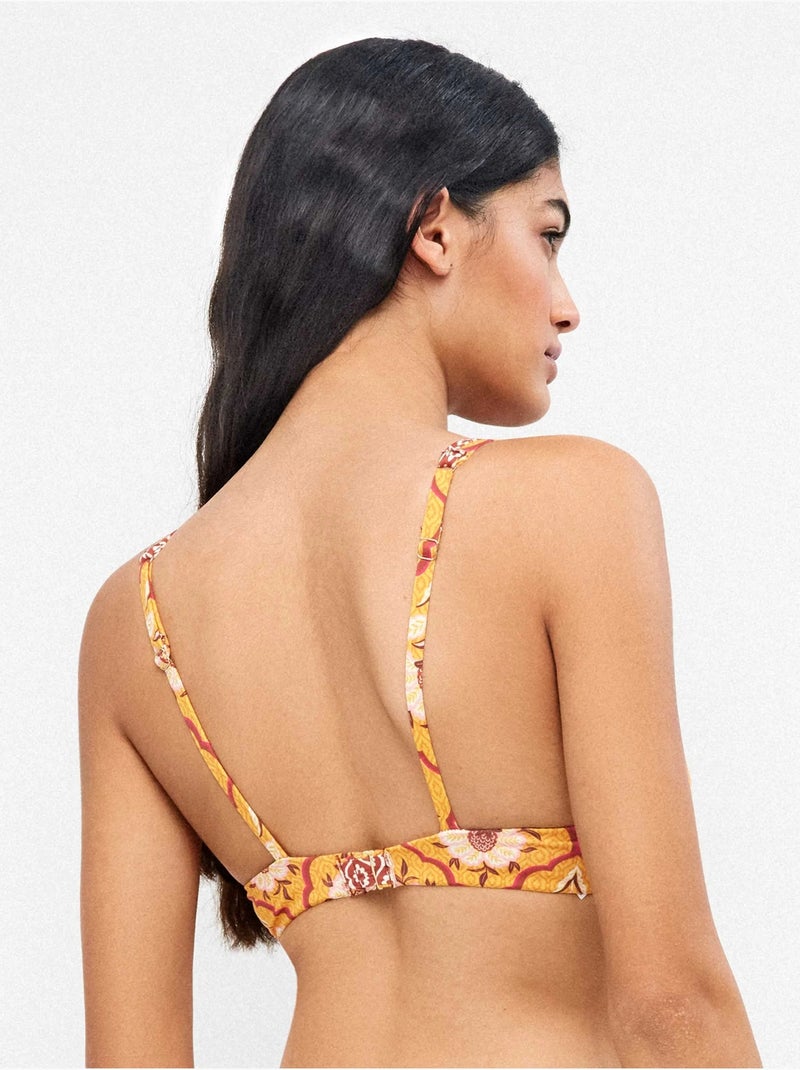 Top bikini de capacidad reversible sin aros y foam extraíble Multicolor - Kiabi