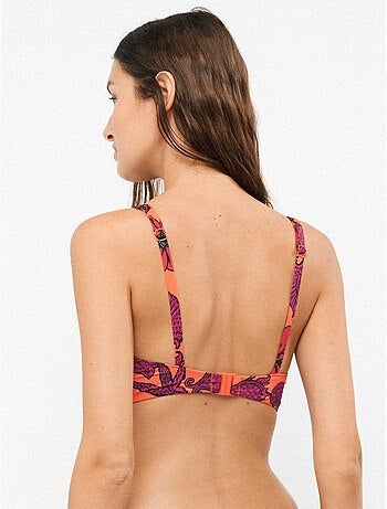 Top bikini de capacidad sin aro y con foam con cruce copas c y d