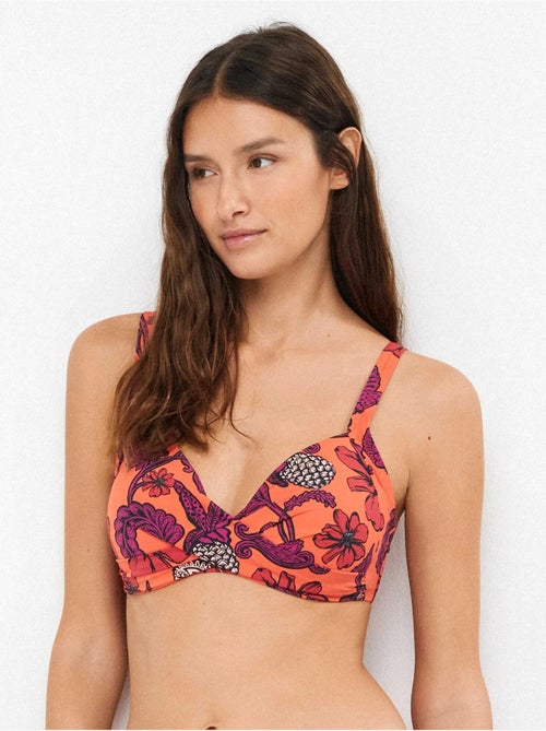 Top bikini de capacidad sin aro y con foam con cruce copas c y d - Kiabi Top bikini de capacidad sin aro y con foam con cruce copas c y d - Kiabi