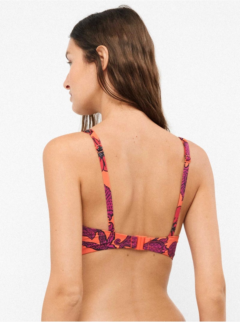 Top bikini de capacidad sin aro y con foam con cruce copas c y d Multicolor - Kiabi