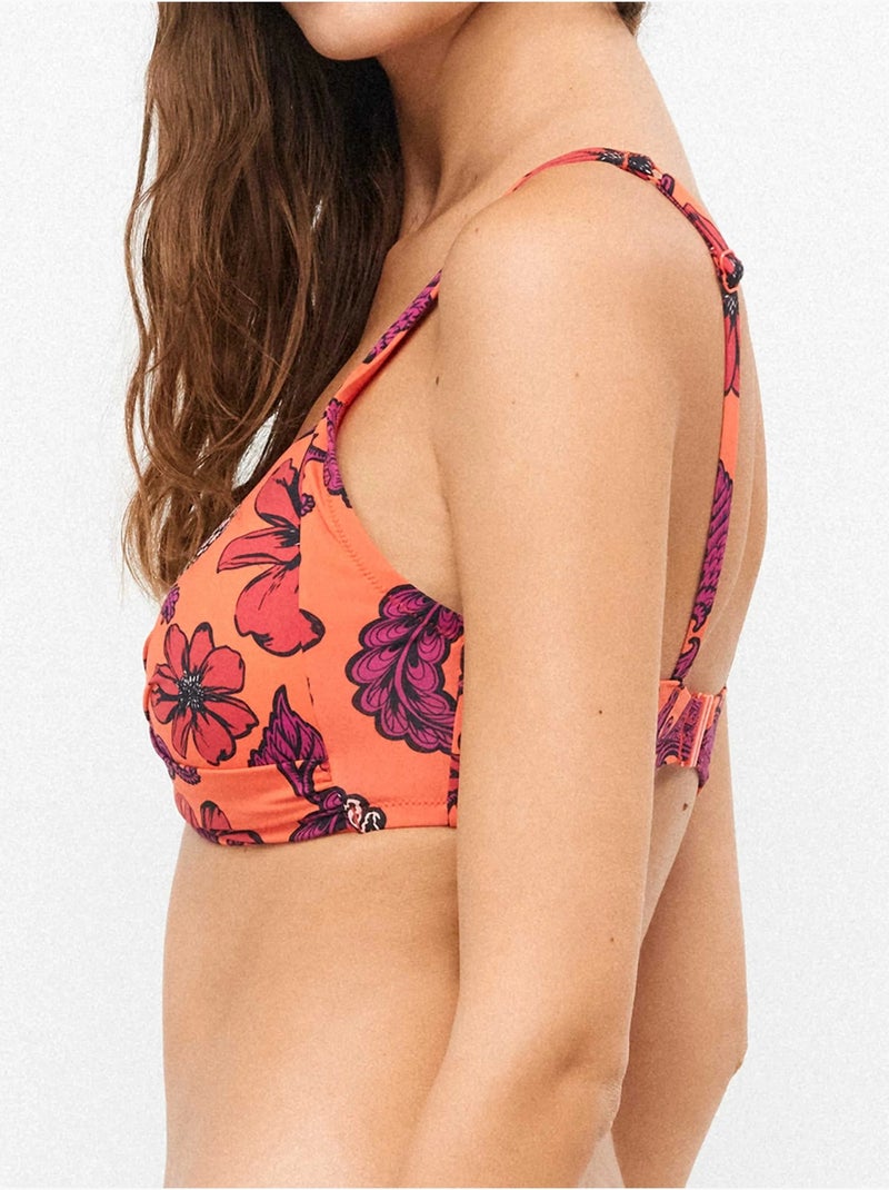 Top bikini de capacidad sin aro y con foam con cruce copas c y d Multicolor - Kiabi