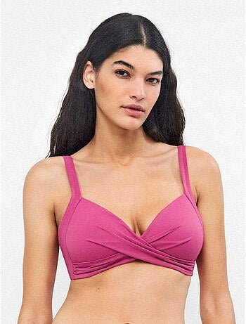 Top bikini de capacidad sin aro y con foam con cruce copas c y d