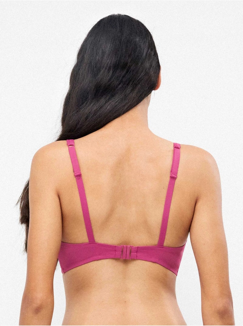 Top bikini de capacidad sin aro y con foam con cruce copas c y d Violeta - Kiabi
