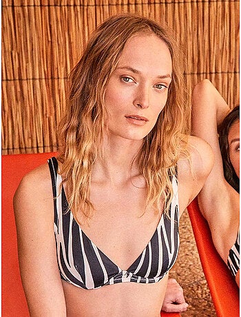 Top bikini de capacidad sin foam animal print cebra