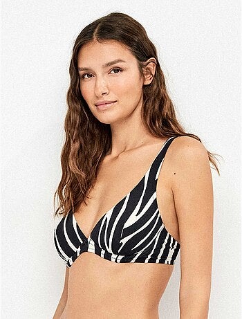 Top bikini de capacidad sin foam animal print cebra