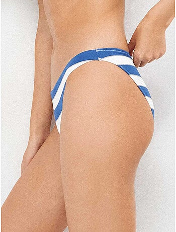 Top bikini desmontable con aro y foam, de rayas y detalles brillo
