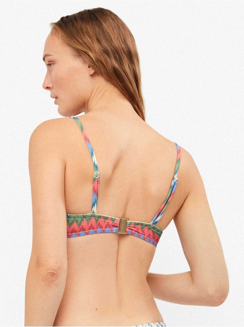 Top bikini desmontable con aro y foam, estampado con brillo Multicolor - Kiabi