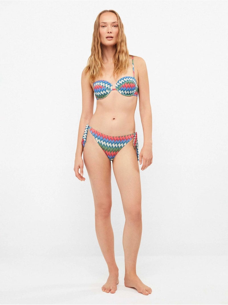 Top bikini desmontable con aro y foam, estampado con brillo Multicolor - Kiabi