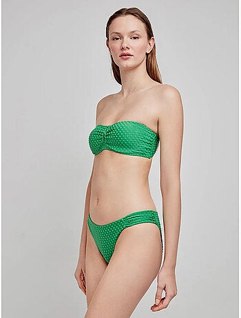 Top bikini desmontable, sin aro, con foam y escote v, de plumetti