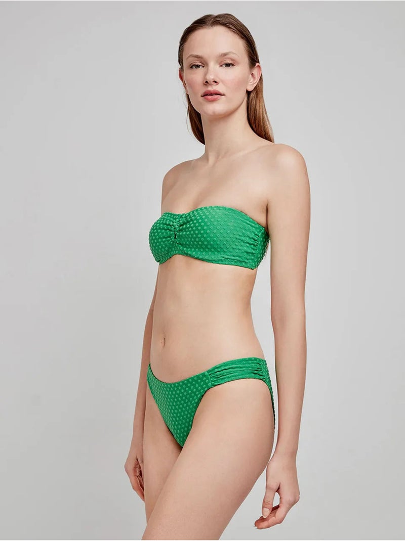 Top bikini desmontable, sin aro, con foam y escote v, de plumetti Azul Verde - Kiabi