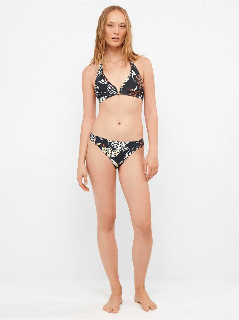 Top bikini halter con foam extraíble estampado tropical Multicolor - Kiabi