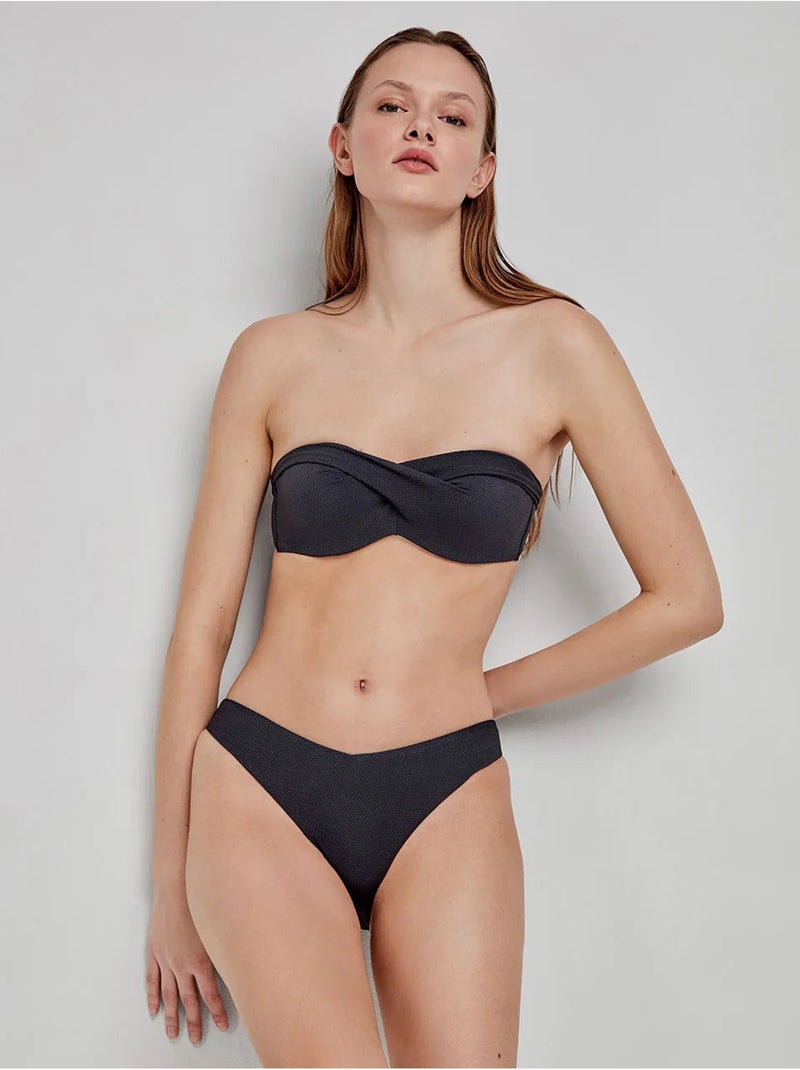 Top bikini multiposición, con aro y foam Negro - Kiabi