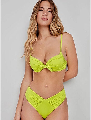 Top bikini push-up con aro y detalle de nudo en escote