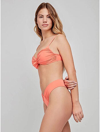 Top bikini push-up con aro y detalle de nudo en escote