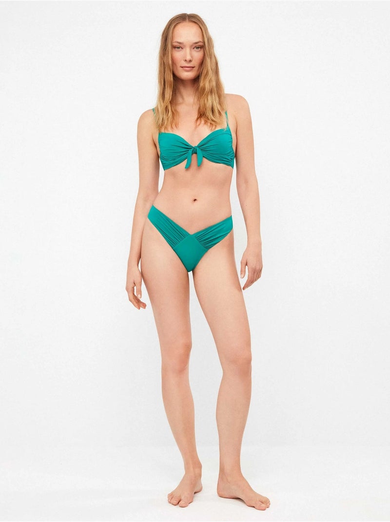 Top bikini push up con aro y foam con nudo en escote Azul Verde - Kiabi