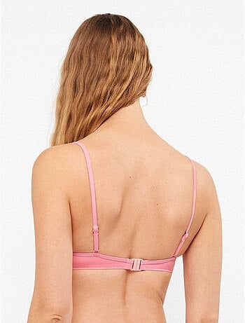 Top bikini push up con aro y foam con nudo en escote