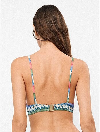 Top bikini push up con aro y tirantes multiposición estampado