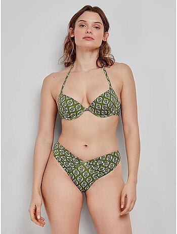 Top bikini push-up estampado con aro y tirantes multiposición
