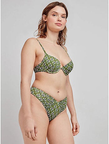 Top bikini push-up estampado con aro y tirantes multiposición