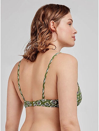 Top bikini push-up estampado con aro y tirantes multiposición