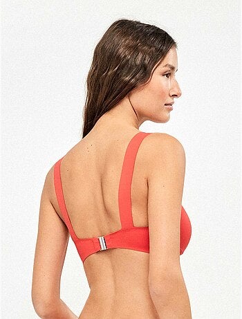 Top bikini sin aro foam extraible moldeador en tejido high tech