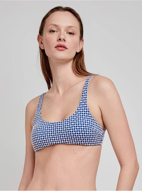 Top bikini sin aro y con foam extraíble, en tejido de estructura - Kiabi