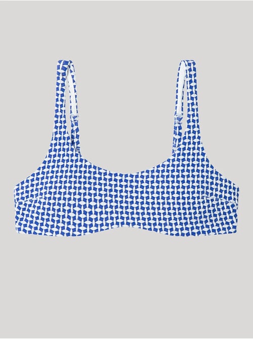 Top bikini sin aro y con foam extraíble, en tejido de estructura - Kiabi