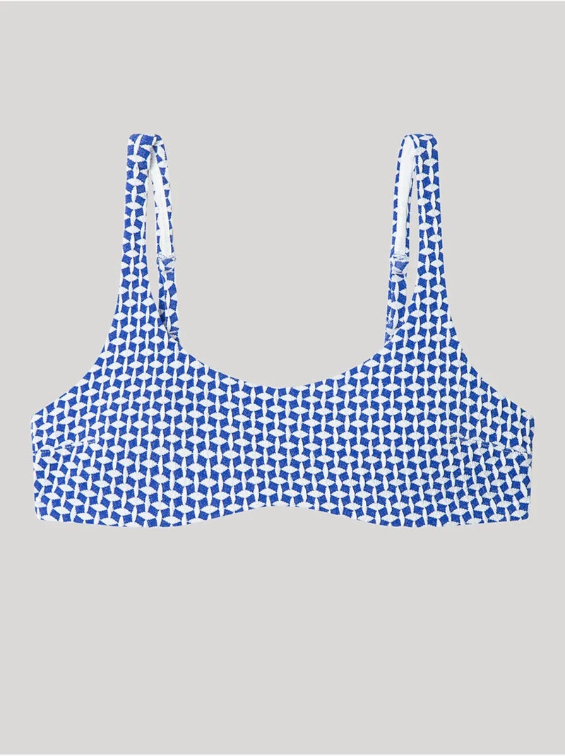 Top bikini sin aro y con foam extraíble, en tejido de estructura Multicolor - Kiabi