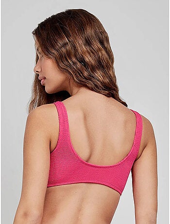 Top bikini talla única sin aro ni foam en tejido texturizado
