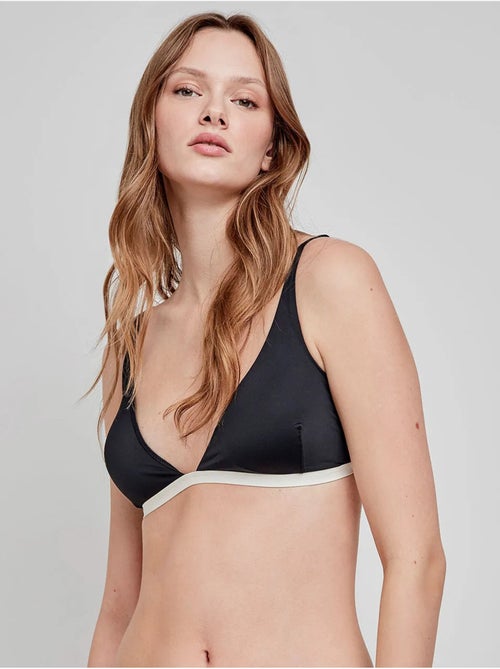 Top bikini triangular bicolor, sin aro y con foam extraíble - Kiabi Top bikini triangular bicolor, sin aro y con foam extraíble - Kiabi